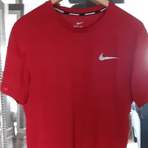 Man's Nike Dri Fit Red Nylon Running Shirt